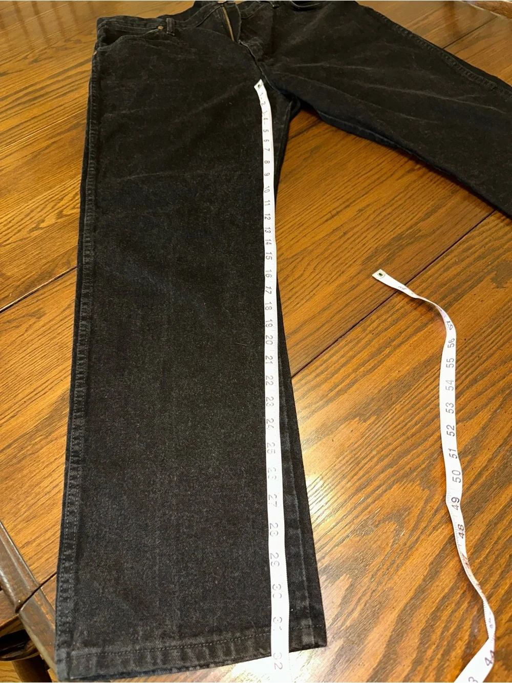 Wrangler Black Denim Back Pocket with Tan Patch - excellent used condition - Picture 7 of 7